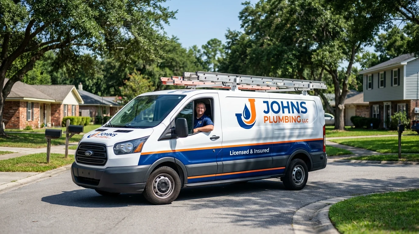 Johns Plumbing LLC service van in Rockford, OH